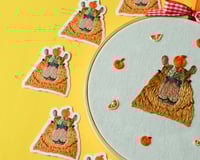 Image 3 of Orange Onsen Capybara Clear Vinyl Sticker