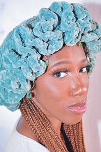 Image 5 of Third Eye Green Beaded Ruffle Bonnet 