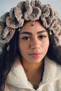 Image 1 of Third Eye Nude Beaded Ruffle Bonnet