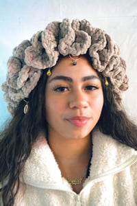 Image 3 of Third Eye Nude Beaded Ruffle Bonnet