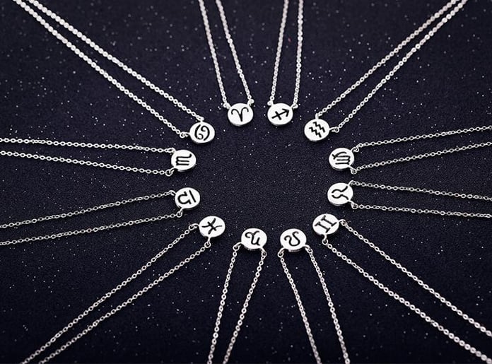 Image of Stainless Steel Gold Astrology Necklace