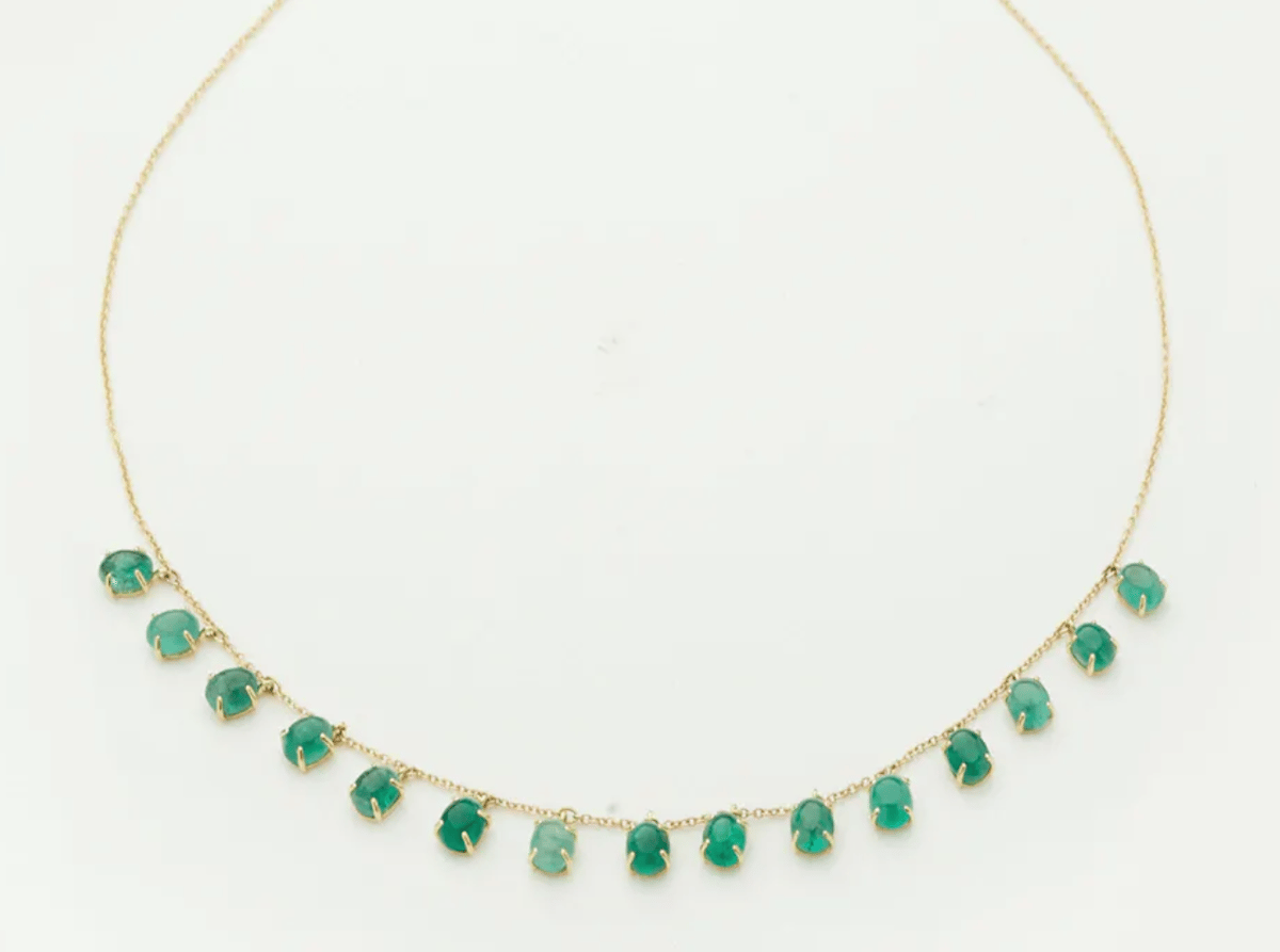 Image of Delicate Drops Necklaces (18 kt with Emeralds, Opals, or Brown Diamonds!)