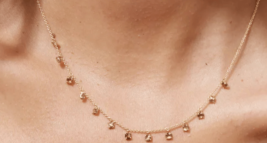 Image of Delicate Drops Necklaces (18 kt with Emeralds, Opals, or Brown Diamonds!)