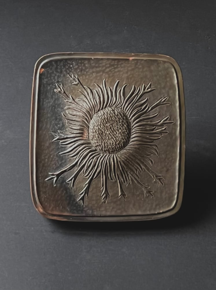Image of Large Push Pull Door Handle with Sunflower Design, 20th Century (Reserved)