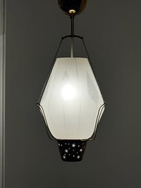 Image 2 of Swedish Pendant Light with Etched Glass and Star Detail