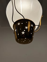 Image 3 of Swedish Pendant Light with Etched Glass and Star Detail