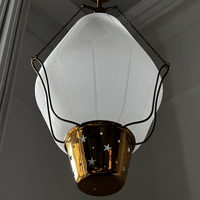 Image 5 of Swedish Pendant Light with Etched Glass and Star Detail