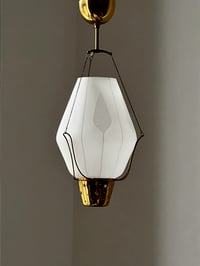 Image 1 of Swedish Pendant Light with Etched Glass and Star Detail