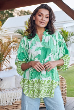 Image of Palmetto Print Gypsea Blouse. By JAASE 
