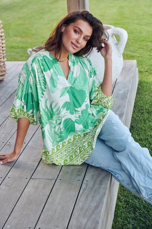 Image of Palmetto Print Gypsea Blouse. By JAASE 