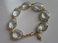 Image 1 of Meghan Markle Duchess of Sussex Inspired Clear Quartz Herkimer 'Diamond' Bead Bracelet 