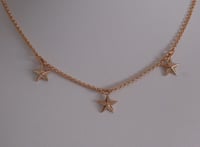 Image 1 of Kate Middleton Princess of Wales Duchess of Cambridge Yellow Gold Three Star Necklace