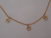 Image 4 of Kate Middleton Princess of Wales Duchess of Cambridge Yellow Gold Three Star Necklace