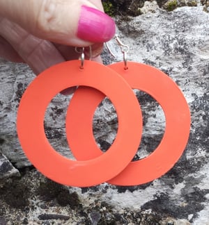Image of Orange Circle Earrings
