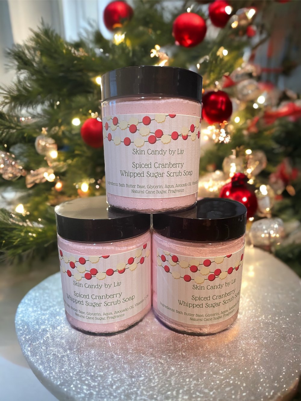 Spiced Cranberry Whipped Sugar Scrub Soap