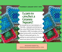 Image 1 of Learn to crochet a granny square Clevedon Thursday January 18th 7-9pm