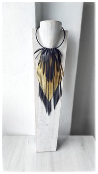 Image 2 of CROW MEDIUM Necklace - Black & Gold 