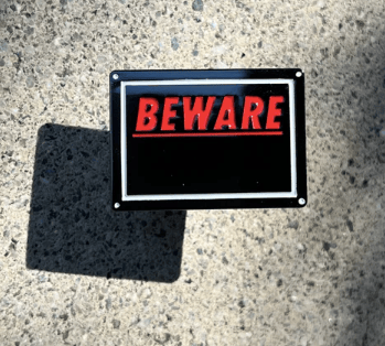 RR#149 Beware (of dog) sign Pin