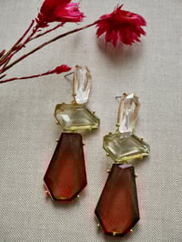 Angelica Earrings ~ Burgandy & Lime