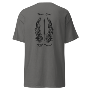 Image of Have Guns, Will Travel- Sword and Fire Wings - Black Lettering
