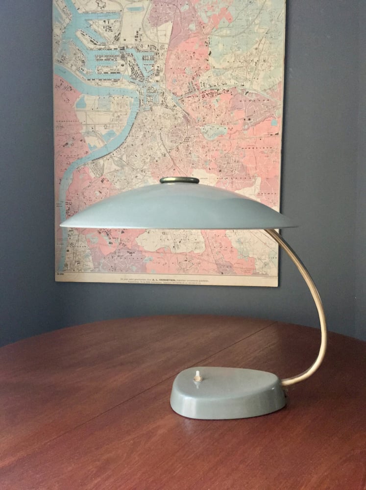 Image of Large Table Lamp with Brass Details, East Germany 1958 (2 Available)