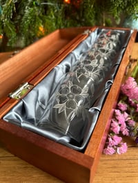 Image 3 of Dog rose glasses with elm wood box 