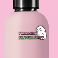 Image 2 of Sticker Pls stay happy ghost 