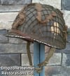 WWII M1 101st Airborne Division 327th GIR Helmet & MSA Liner. RARE Schlueter Fixed bale Front Seam.