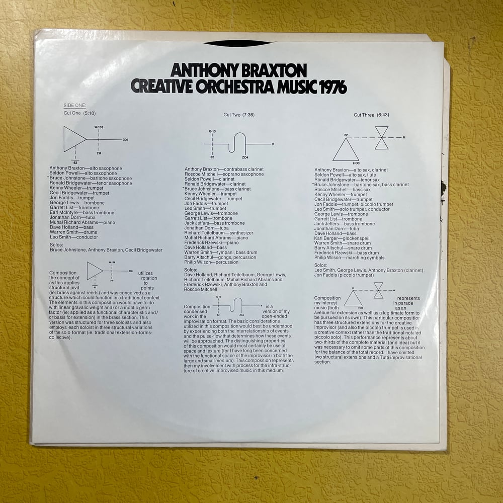 LP: Anthony Braxton - Creative Orchestra Music 1976 AL 4080 Vinyl / LP Free Jazz