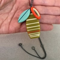 Image 3 of NEW cluster stripe leaf pendant 