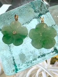 Image 2 of 14K  Hawaiian flower jade pendant 