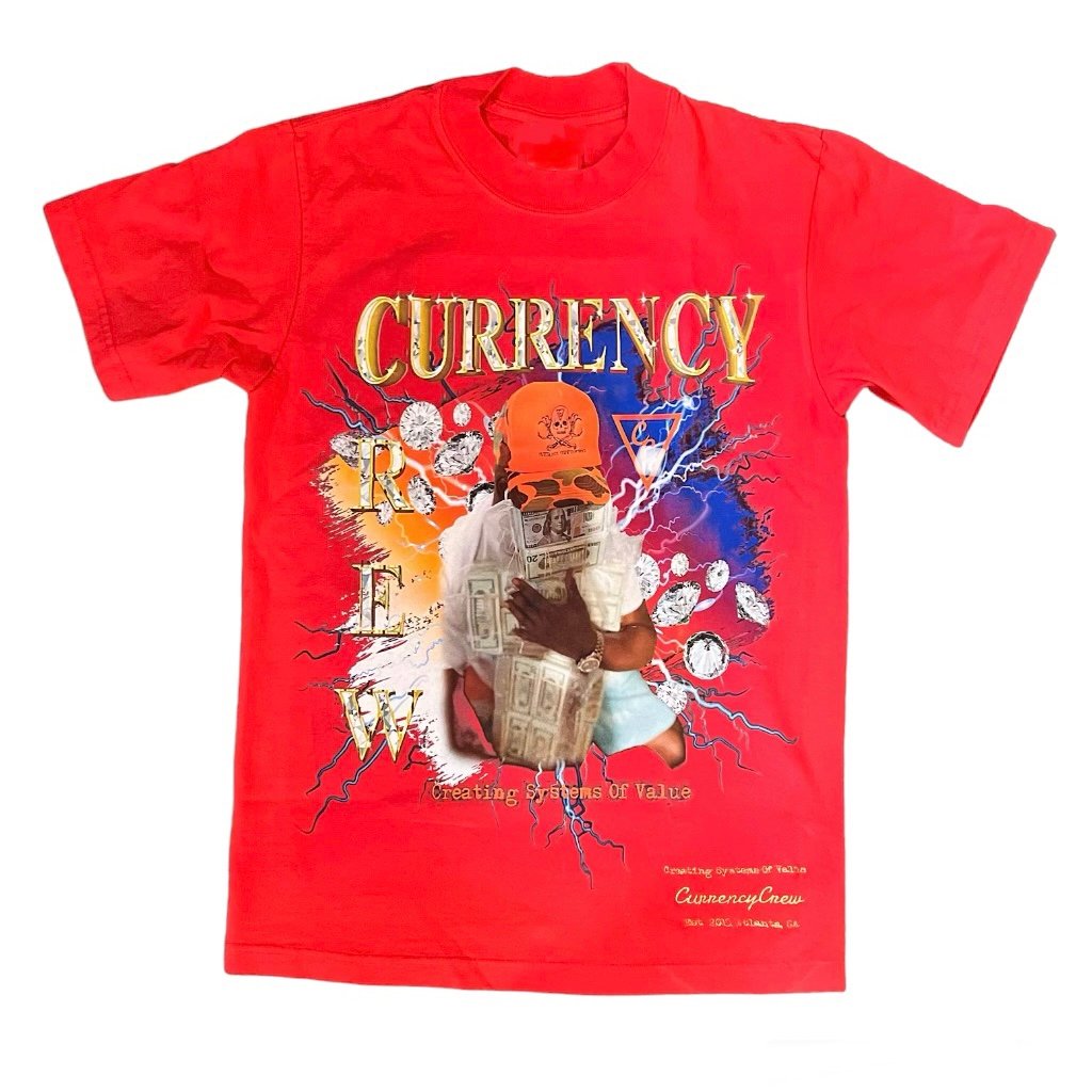 Image of Currency Crew x RMG Money Hug Tee Bright Red