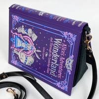 Image 1 of Alice in Wonderland Book Purse, Purple
