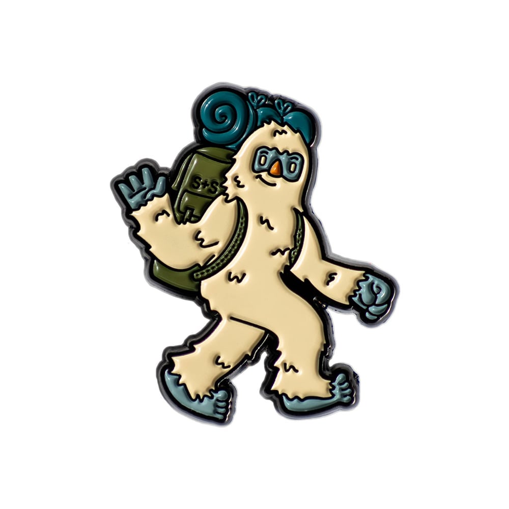 Image of Backpacking Yeti Enamel Pin