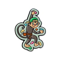 Climbing Monkey Enamel Pin