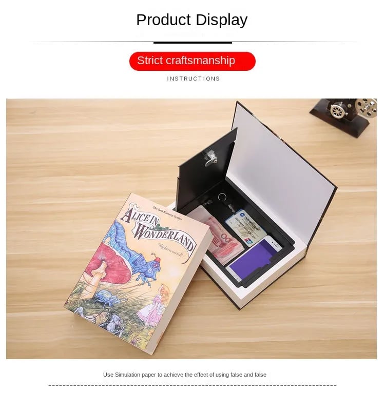 Book Safe Money box W Key Password