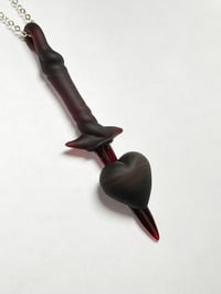 Image 2 of Matte Heart Dagger Pendant
