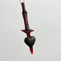 Image 1 of Matte Heart Dagger Pendant