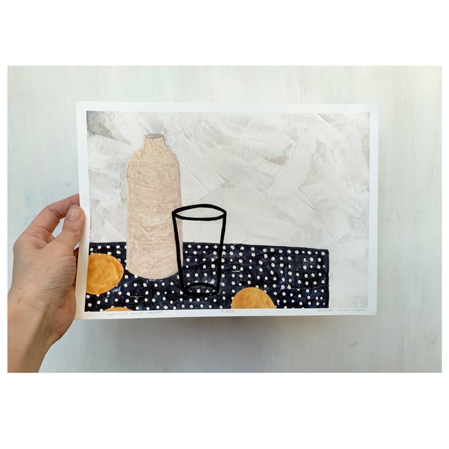 Apricots and vessel~editioned print FREE SHIPPING!