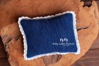 Image 3 of Newborn romper long sleeves cobalt with lace
