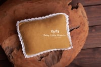 Image 3 of Newborn romper long sleeves mustard with lace