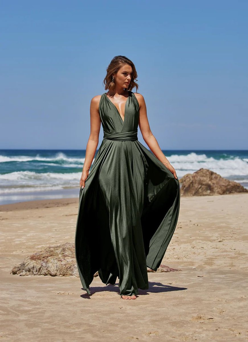 Bandeau Wrap Infinity Dress. Sage. By Tania Olsen Designs