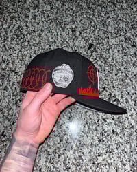 Image 4 of GREY BRIM DANGEROUS LOVE YANKEES CUSTOM FITTED CAP
