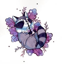 Image 2 of Raccoon + Red Panda Bubble Tea - Original Paintings