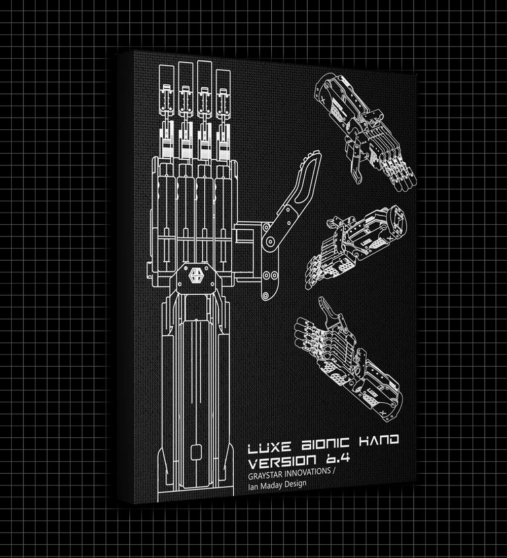 LUXE BIONIC HAND Version 6.4 11"x14" Canvas Print