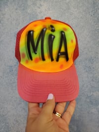 Image of Personalized Trucker Hat - Simple name with dots 