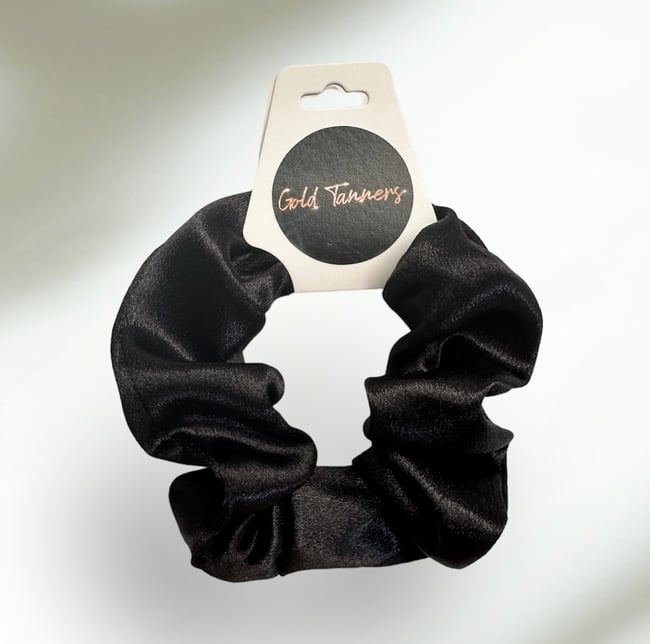 Black Satin Scrunchie  