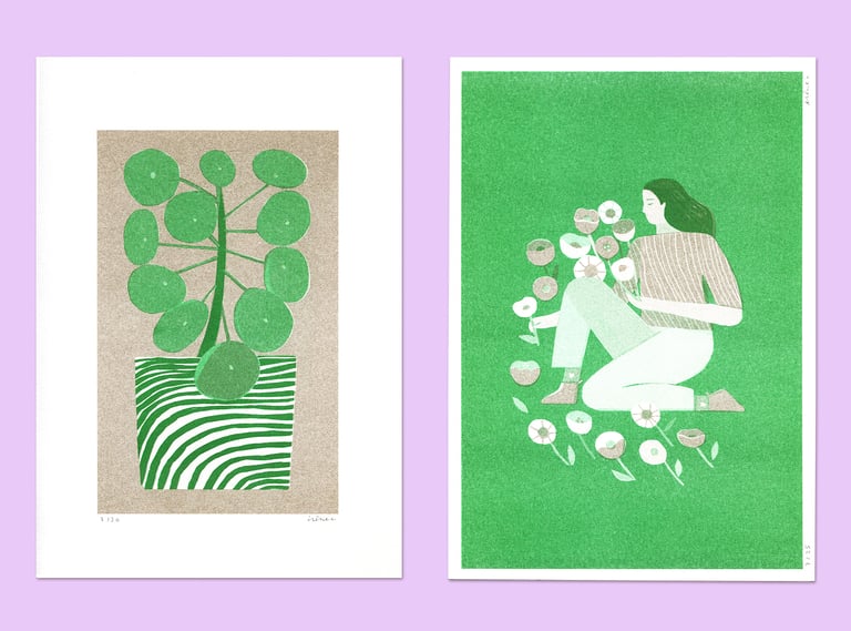 Pilea & La cueilleuse de fleurs