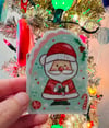 Santa with Candy cane - glitter sticker