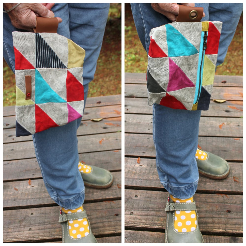 Image of BE YOU - x - GUS 'the Travel Pod' // q u i l t b l o c k  eco waxed canvas pouch